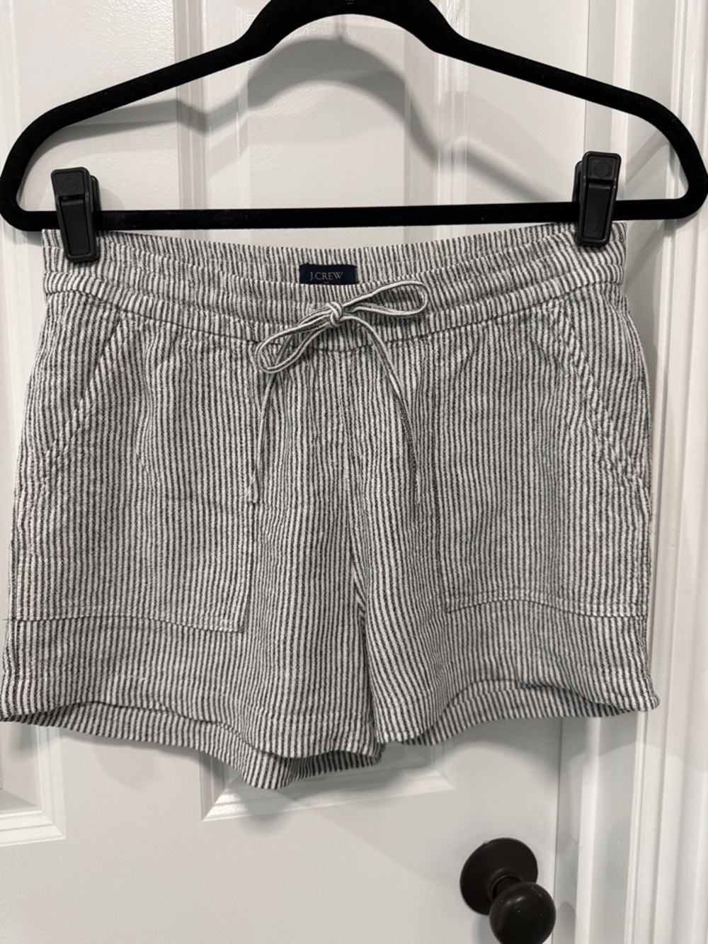 J. Crew Black & White Striped  Drawstring Shorts
